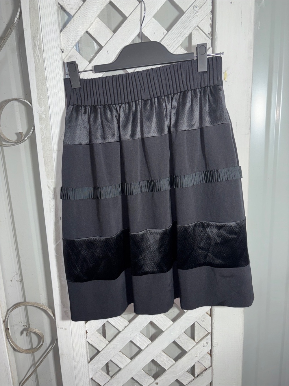 Escada Black A-Line Tiered Skirt